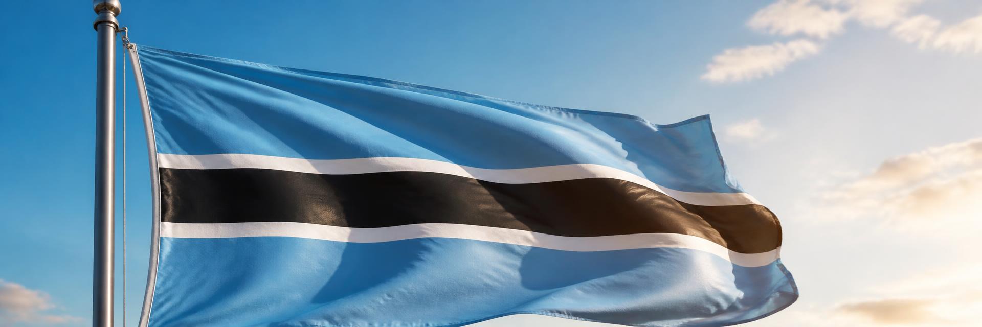 Botswana flag waving in the wind